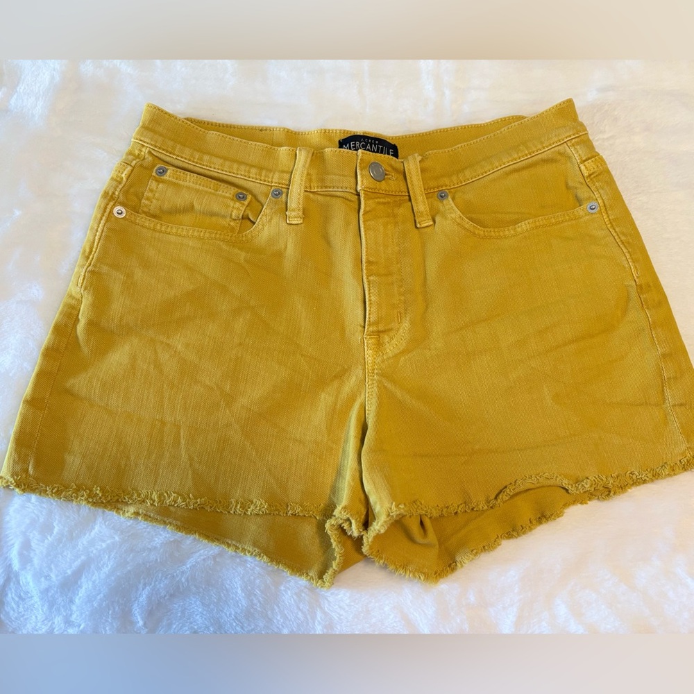 JCrew yellow denim shorts